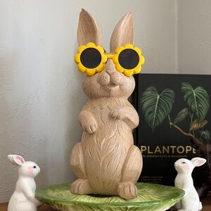 Easter Bunny with daisy flower sunglasses